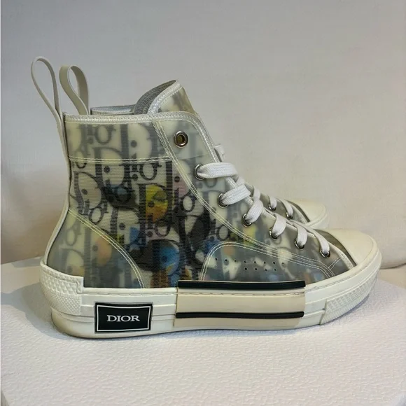 Dior 39 US6 B23 Translucent High-Top Sneakers with Multicolor Accents - Picture 3 of 10